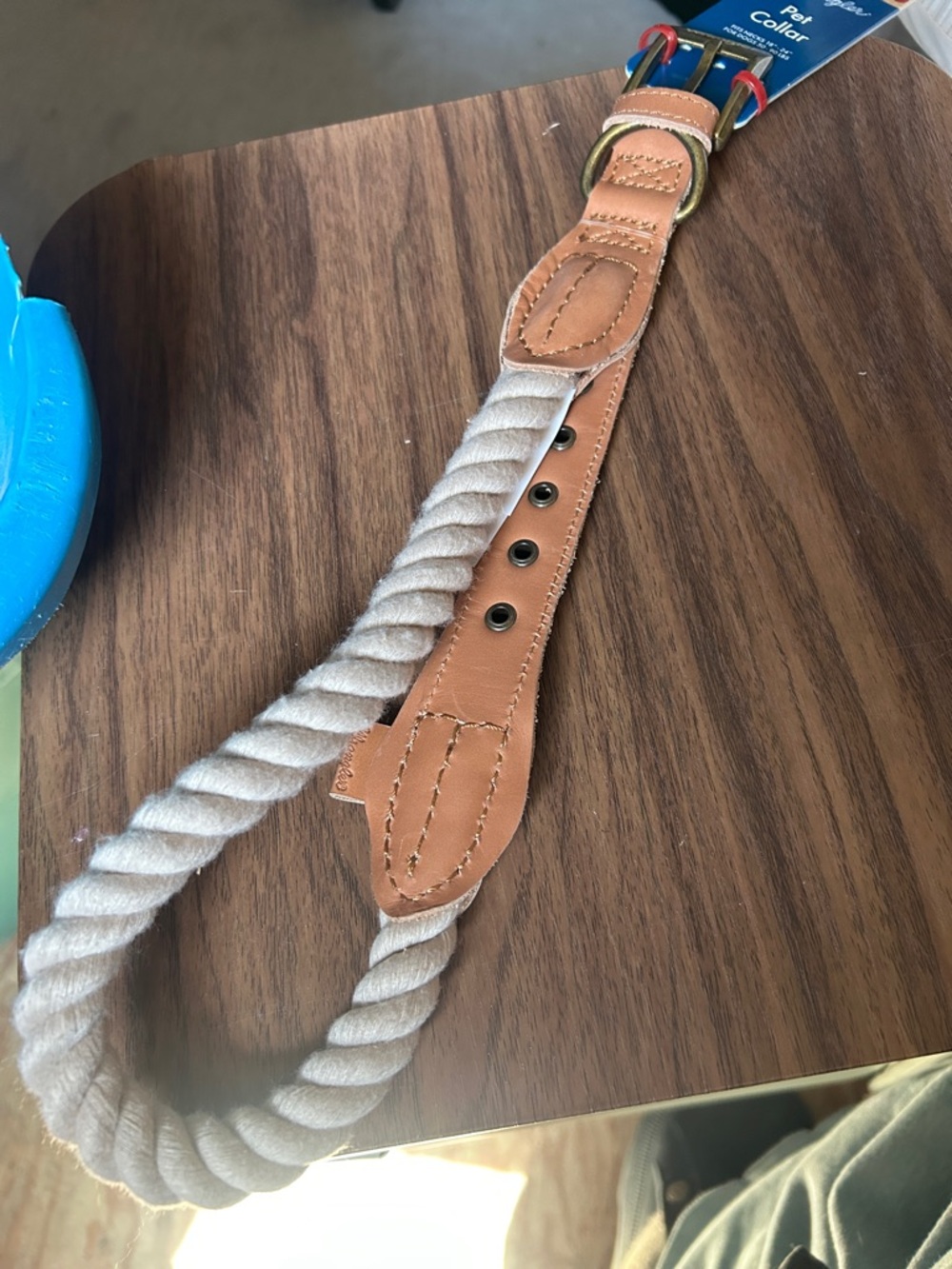 Wrangler Rope Leather Trim Pet Collar NEW Size Large 18”-24” 50-90 lbs